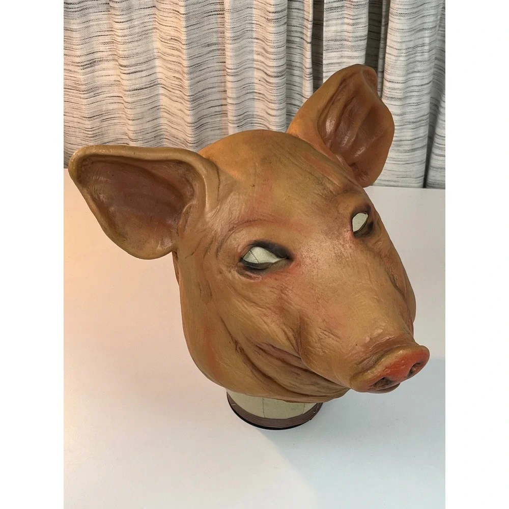 Don Post Studios 2003 Saw Pig Mask VTG Horror Halloween Severed Neck Latex Mask